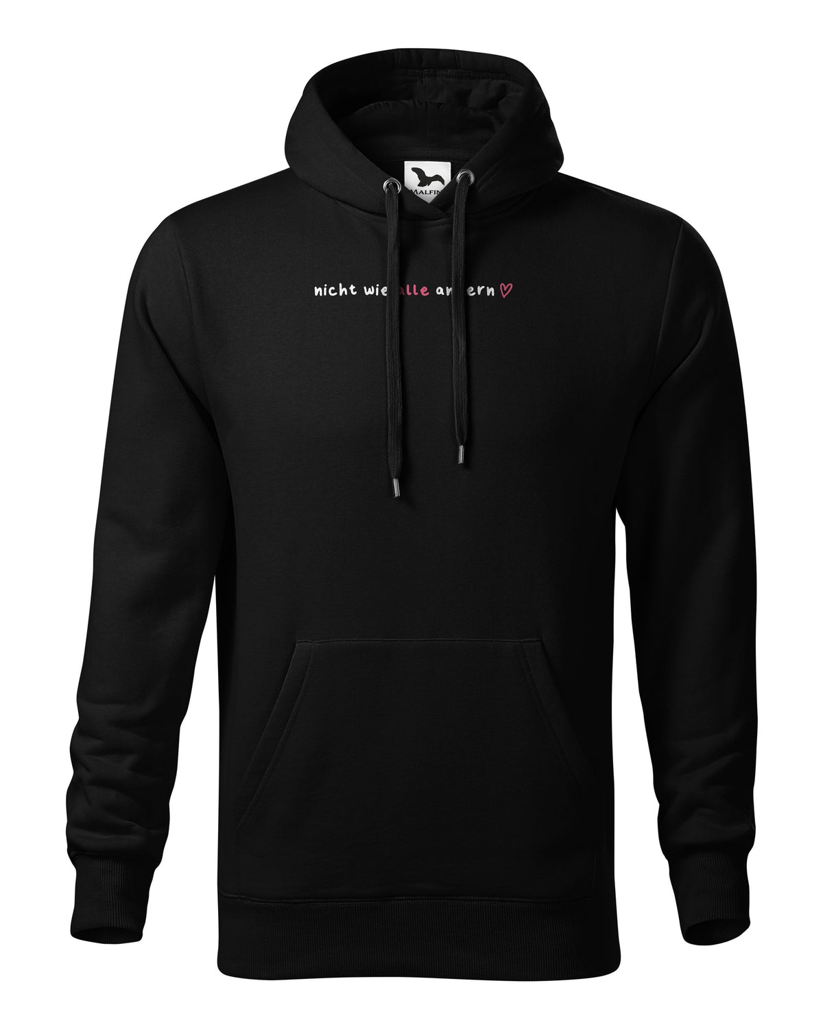Blumenpaar Hoodie schwarz – Vorderseite