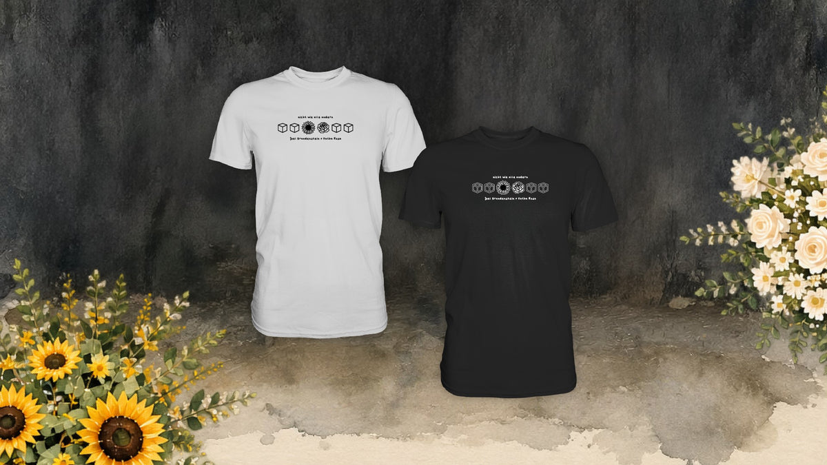 Nicht wie alle andern Icons T-Shirt in Weiß und Schwarz mit Sonnenblumen und Rosen