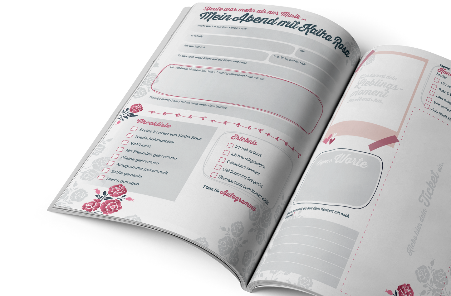 Konzertbuch - dein Erinnerungs-Heft für alles, was live passiert