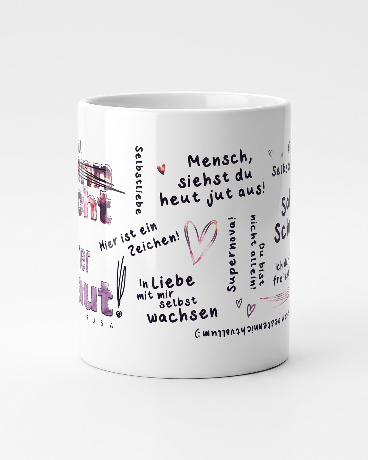Kann nicht aus meiner Haut Tasse, Mittelteil des Rundumdrucks