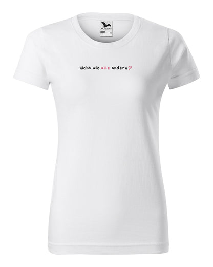 Blumenpaar T-Shirt tailliert weiß – Vorderseite