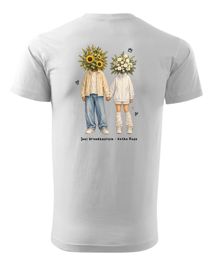 Blumenpaar T-Shirt Unisex weiß – Rückseite