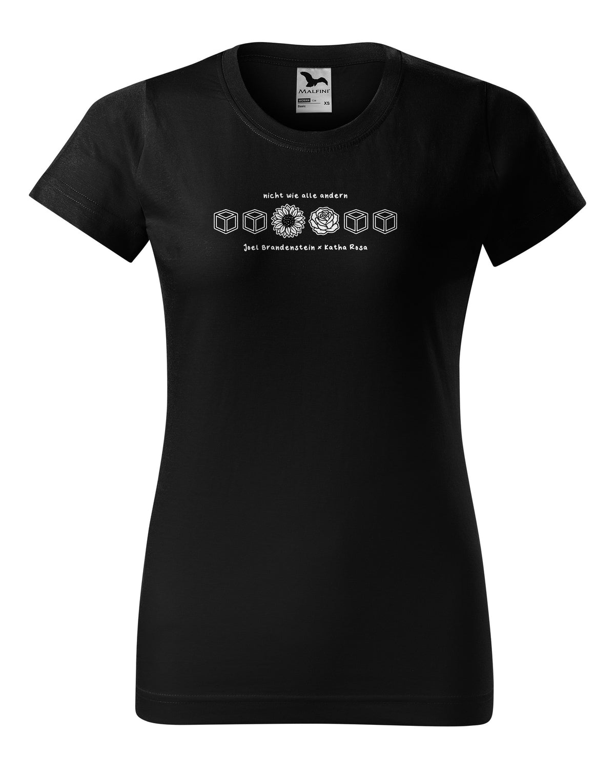 Nicht wie alle andern Icons T-Shirt tailliert schwarz – Vorderseite