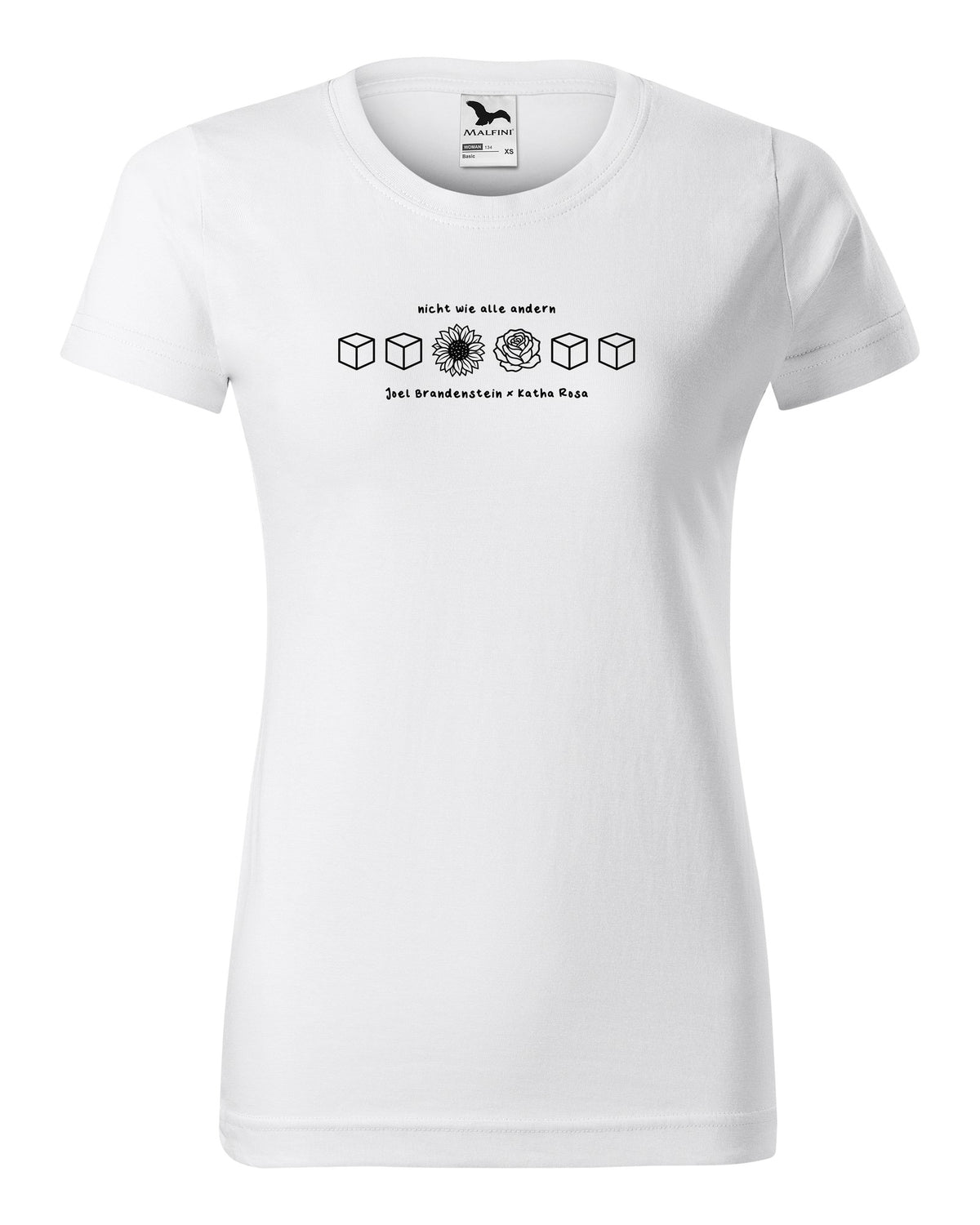 Nicht wie alle andern Icons T-Shirt tailliert weiß – Vorderseite