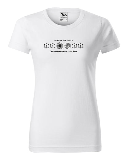 Nicht wie alle andern Icons T-Shirt tailliert weiß – Vorderseite