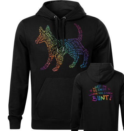 Schwarzer Hund - Bunt - Hoodie