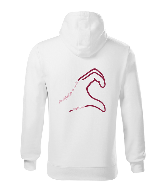 Liebe Hoodie – linke Seite - Katha Rosa Merch